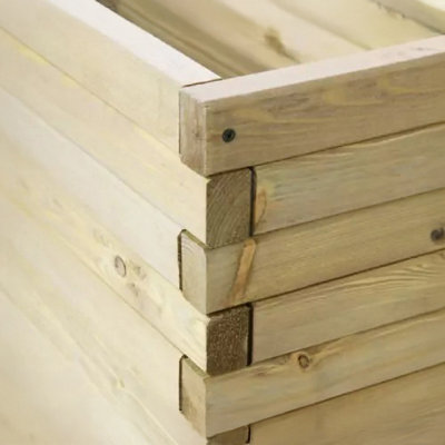 Primrose Pine Raised Flower Bed Planed Trough Planter - Treated Durable Pine & Responsibly Sourced Timber 180cm - 4