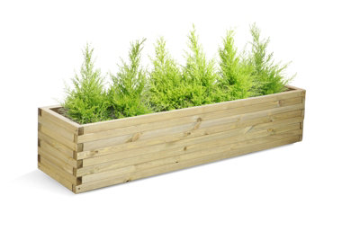 Primrose Pine Raised Flower Bed Planed Trough Planter - Treated Durable Pine & Responsibly Sourced Timber 180cm - 6