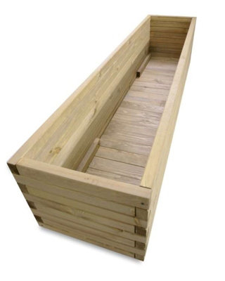 Primrose Pine Raised Flower Bed Planed Trough Planter - Treated Durable Pine & Responsibly Sourced Timber 180cm - 7