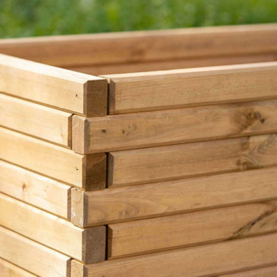 Primrose Pine Raised Flower Bed Planed Trough Planter - Treated Durable Pine & Responsibly Sourced Timber 70cm