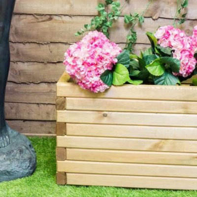 Primrose Pine Raised Flower Bed Planed Trough Planter - Treated Durable Pine & Responsibly Sourced Timber 70cm - 5