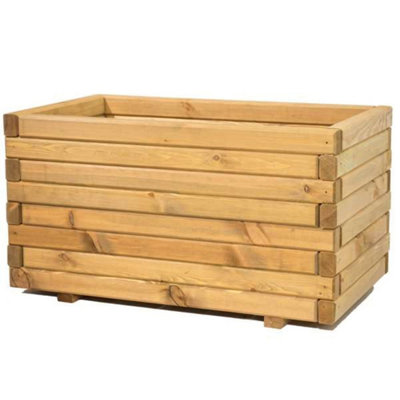 Primrose Pine Raised Flower Bed Planed Trough Planter - Treated Durable Pine & Responsibly Sourced Timber 70cm - 6