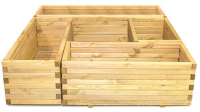 Primrose Pine Raised Flower Bed Planed Trough Planter - Treated Durable Pine & Responsibly Sourced Timber 70cm - 8
