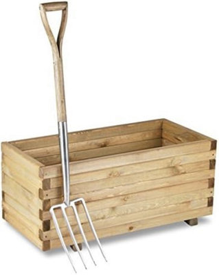 Primrose Pine Wooden Raised Bed Outdoor Trough Planed Planter 90cm