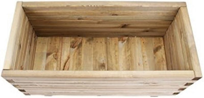 Primrose Pine Wooden Raised Bed Outdoor Trough Planed Planter 90cm - 6