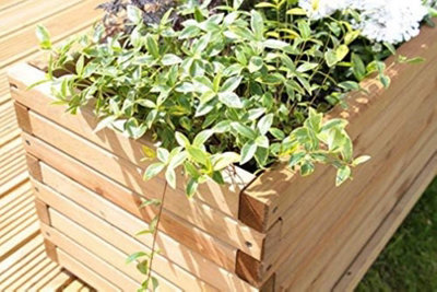 Primrose Pine Wooden Raised Bed Outdoor Trough Planed Planter 90cm - 4