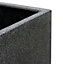 Primrose Poly Terrazzo Stone Outdoor Small Black Tall Cube Planter 60cm