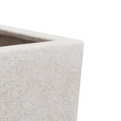 Primrose Poly Terrazzo Stone Small White Tall Cube Planter 60cm