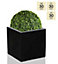 Primrose Polystone Black Medium Cube Pot 30cm