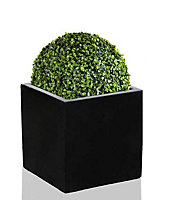 Primrose Polystone Large Black Cube Planter 40cm
