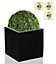 Primrose Polystone Large Black Cube Planter 40cm