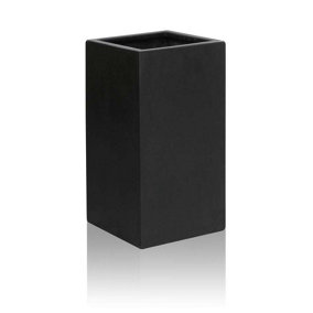 Primrose Polystone Small Black Outdoor Tall Cube Planter 60cm
