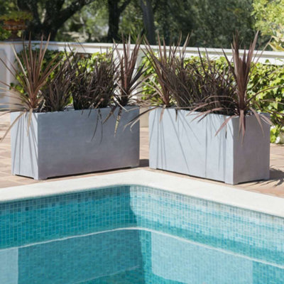 Primrose Polystone Small Grey Patio Trough Planter 80cm