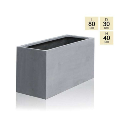 Primrose Polystone Small Grey Patio Trough Planter 80cm
