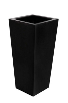 Primrose Polystone Tall Black Flared Square Planter 91cm