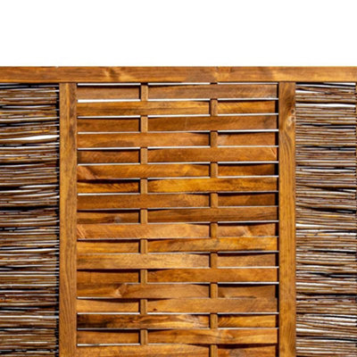 Primrose Premium Framed Fence Panel Bunched Willow Hurdle Hand Woven 1.82m x 1.82m - 3