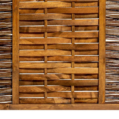Primrose Premium Framed Fence Panel Bunched Willow Hurdle Hand Woven 1.82m x 1.82m - 5