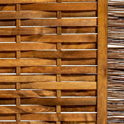 Primrose Premium Framed Fence Panel Bunched Willow Hurdle Hand Woven 1.82m x 1.82m - 1
