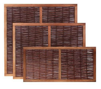 Primrose Premium Framed Willow Hurdle Natural Handwoven Fence Panel 6ft x 4.5ft - 4