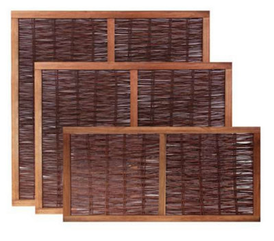 Primrose Premium Framed Willow Hurdle Natural Handwoven Fence Panel 6ft x 6ft