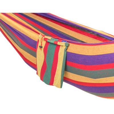 Primrose Rainbow Outdoor Garden Double Hammock with Steel Stand and Carry Bag Included - 6