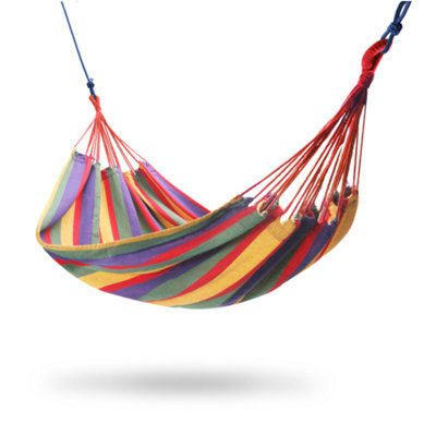 Primrose Rainbow Outdoor Garden Double Hammock with Steel Stand and Carry Bag Included - 7
