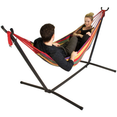 Primrose Rainbow Outdoor Garden Double Hammock with Steel Stand and Carry Bag Included - 9