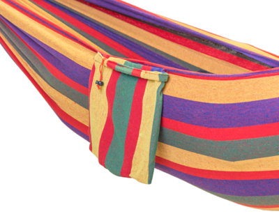 Primrose Rainbow Outdoor Garden Double Hammock with Travel Bag & Fittings Included - 7