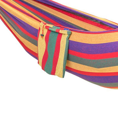 Primrose Rainbow Outdoor Garden Single Hammock With Steel Hammock Stand and Carry Bag - 7