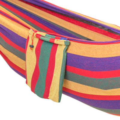 Primrose Rainbow Outdoor Garden Single Hammock with Travel Bag & Fittings Included - 6