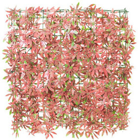 Primrose Red Acer Artificial Hedge Garden Patio Panels 50cm x 50cm