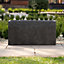 Primrose Set of 2 Black Trough Handmade Fiberstone Planters 80cm