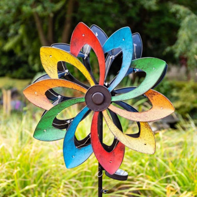 Primrose Shooting Star Wind Spinner with LED lights Whirlygig Pinwheel ...