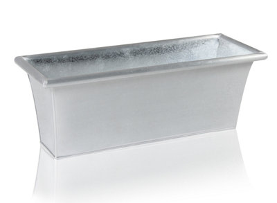 Primrose Silver Zinc Galvanised Trough Indoor Outdoor Planter Flower Plant Pot 60cm