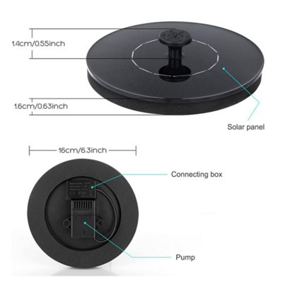 Primrose Solar Powered Round Floating Water Feature 16cm