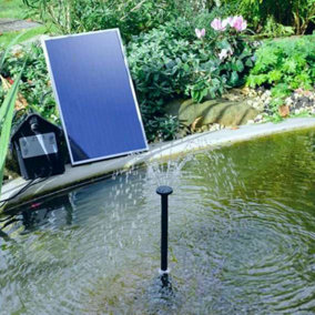 Primrose Solar Powered Water Fountain Pump Kit with LED Lights 300LPH