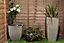 Primrose Stone Effect Resin Indoor Outdoor Planter Plant Pot in White 52cm