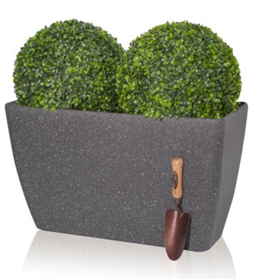 Primrose Stone Effect Trough Planter in Baltic Grey 75cm