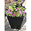 Primrose Tall Flared Square Fibreglass Outdoor Garden Planter in Matt Black 120cm x 43cm