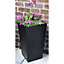 Primrose Tall Flared Square Fibreglass Outdoor Garden Planter in Matt Black 120cm x 43cm
