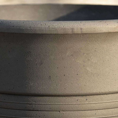 Primrose Tall Round Flower Plant Pot Planter in Grey Stone Effect Medium 57cm