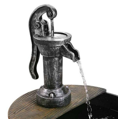 Primrose Tap and Half Barrel Solar Powered Outdoor Water Feature H54cm