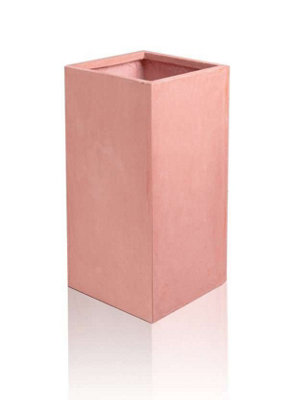 Primrose Terracotta Fibrecotta Tall Cube Planter 50cm