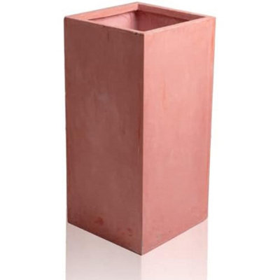 Primrose Terracotta Fibrecotta Tall Cube Planter 60cm