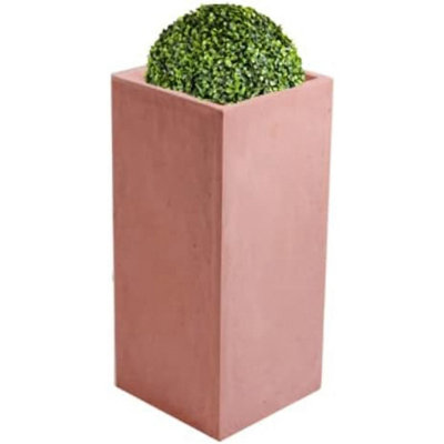 Primrose Terracotta Fibrecotta Tall Cube Planter 60cm