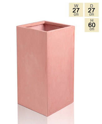 Primrose Terracotta Fibrecotta Tall Cube Planter 60cm - 3