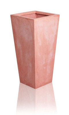 Primrose Terracotta Fibrecotta Tall Flared Square Planter 51cm