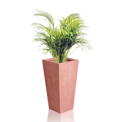Primrose Terracotta Fibrecotta Tall Flared Square Planter 65cm