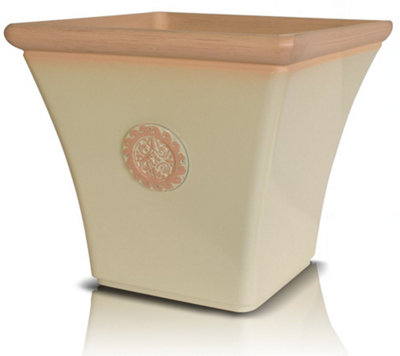 Primrose Terracotta Flared Square Tuscan Planter in Light Pistachio 44cm