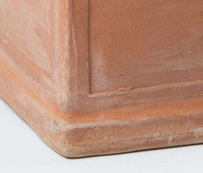 Primrose Terracotta Red Square Rolled Rim Outdoor Cube Planter 37cm - 4